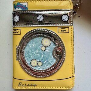 NWOT Betsey Johnson "Spin Me" bi-fold yellow washing machine wallet